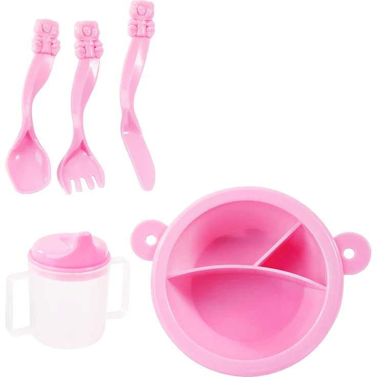 Puppenzubehör-Set Travel mit Reisebett und Hochstuhl (Blau-Pink) – Bild 8