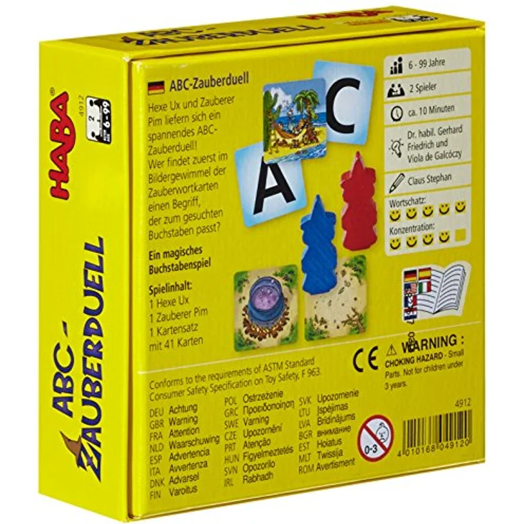 Haba 4912 - ABC Zauberduell, Lernspiel ab 6 Jahren zum Buchstabenlernen, perfektes Geschenk für Schulanfänger zur Einschulung, Reise- und Mitbringspiel – Bild 2