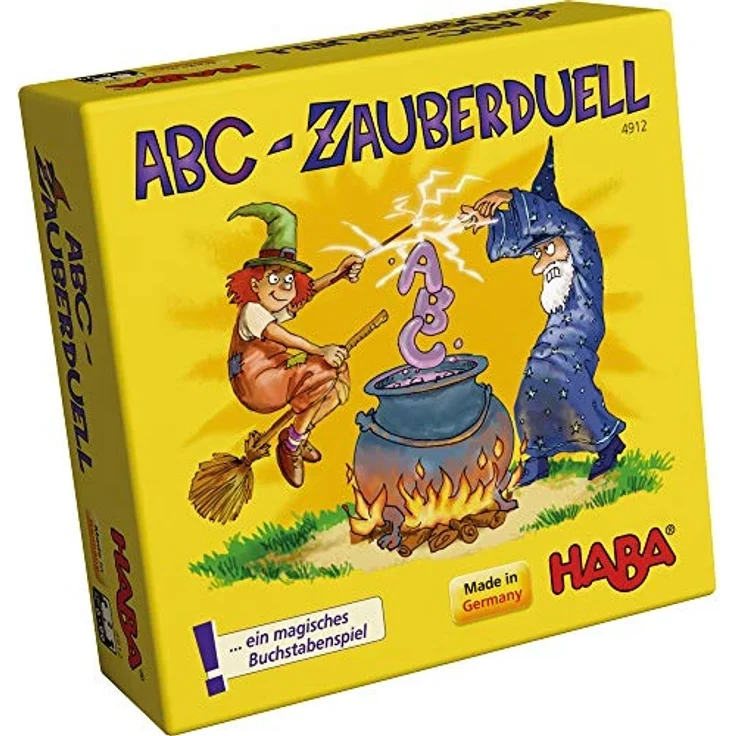Haba 4912 - ABC Zauberduell, Lernspiel ab 6 Jahren zum Buchstabenlernen, perfektes Geschenk für Schulanfänger zur Einschulung, Reise- und Mitbringspiel – Bild 1