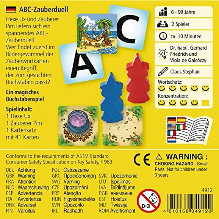 Haba 4912 - ABC Zauberduell, Lernspiel ab 6 Jahren zum Buchstabenlernen, perfektes Geschenk für Schulanfänger zur Einschulung, Reise- und Mitbringspiel – Bild 3