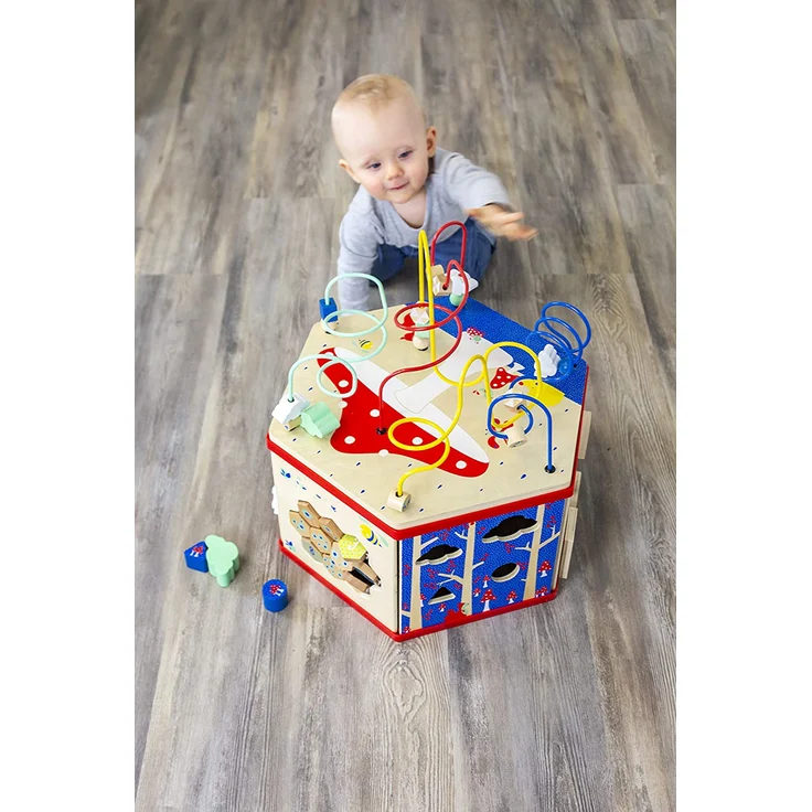 small foot 11051 Motorikwürfel XL "Move it!" aus FSC® 100%-zertifiziertem Holz, Motorikspiel auf sieben Spielflächen – Bild 7