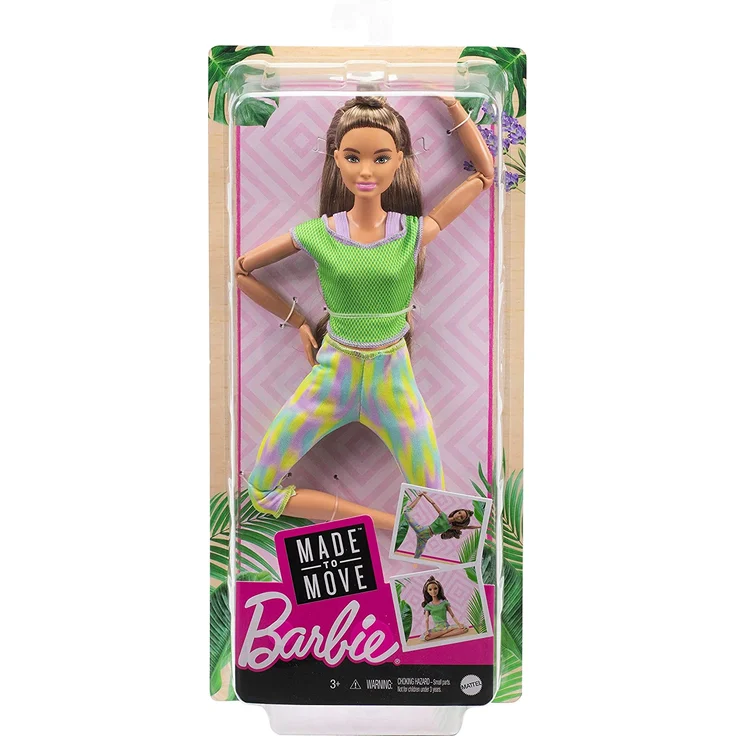 Barbie GXF05 - Made to Move Puppe (brünett) im grünen Yoga Outfit, Spielzeug für Kinder von 3 bis 7 Jahren – Bild 7
