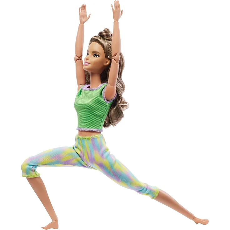 Barbie GXF05 - Made to Move Puppe (brünett) im grünen Yoga Outfit, Spielzeug für Kinder von 3 bis 7 Jahren – Bild 8