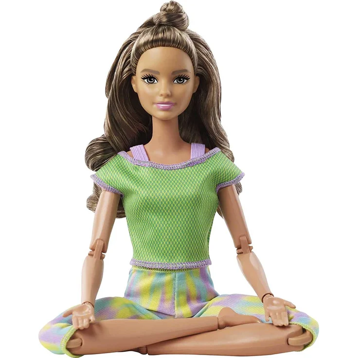 Barbie GXF05 - Made to Move Puppe (brünett) im grünen Yoga Outfit, Spielzeug für Kinder von 3 bis 7 Jahren – Bild 3