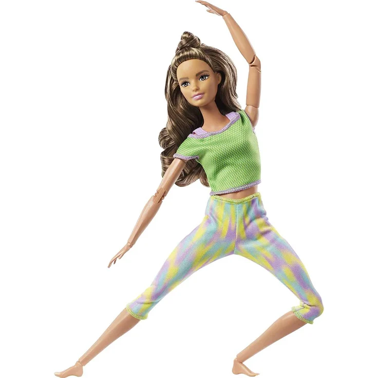 Barbie GXF05 - Made to Move Puppe (brünett) im grünen Yoga Outfit, Spielzeug für Kinder von 3 bis 7 Jahren – Bild 4