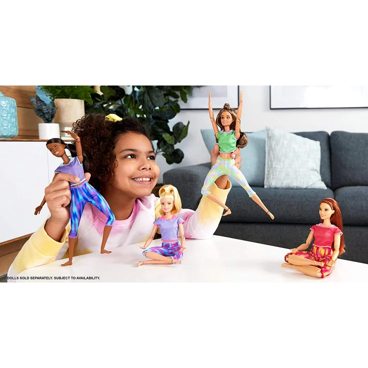Barbie GXF05 - Made to Move Puppe (brünett) im grünen Yoga Outfit, Spielzeug für Kinder von 3 bis 7 Jahren – Bild 9