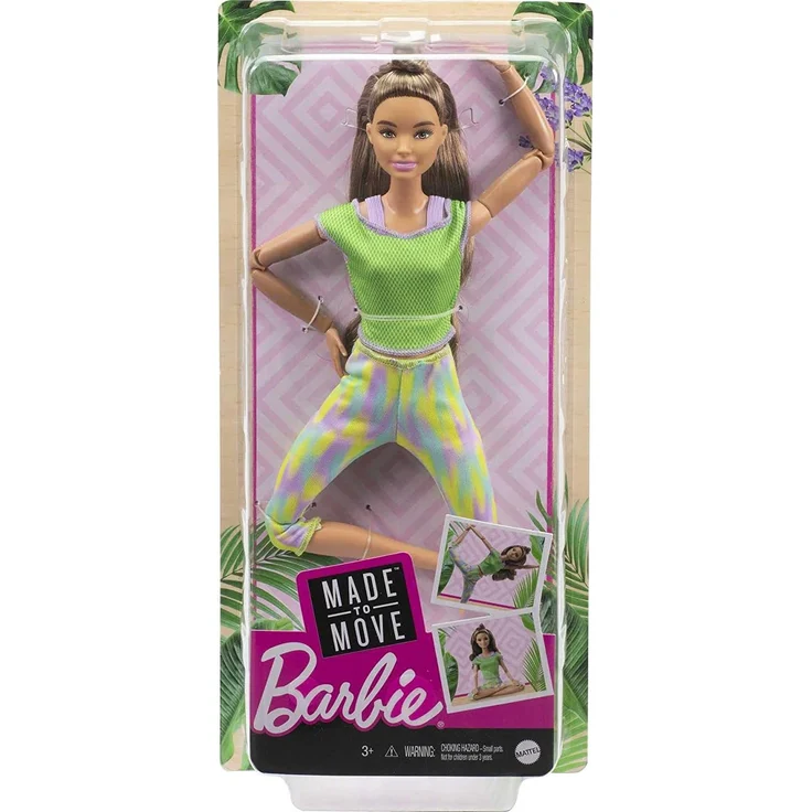Barbie GXF05 - Made to Move Puppe (brünett) im grünen Yoga Outfit, Spielzeug für Kinder von 3 bis 7 Jahren – Bild 6