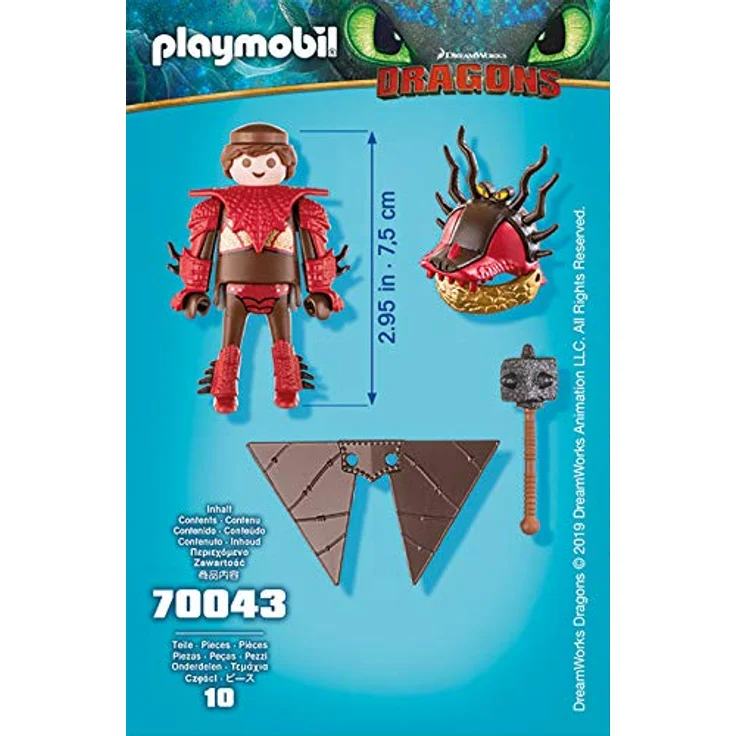 PLAYMOBIL 70043 Dragons Rotzbakke mit Fluganzug, bunt – Bild 3