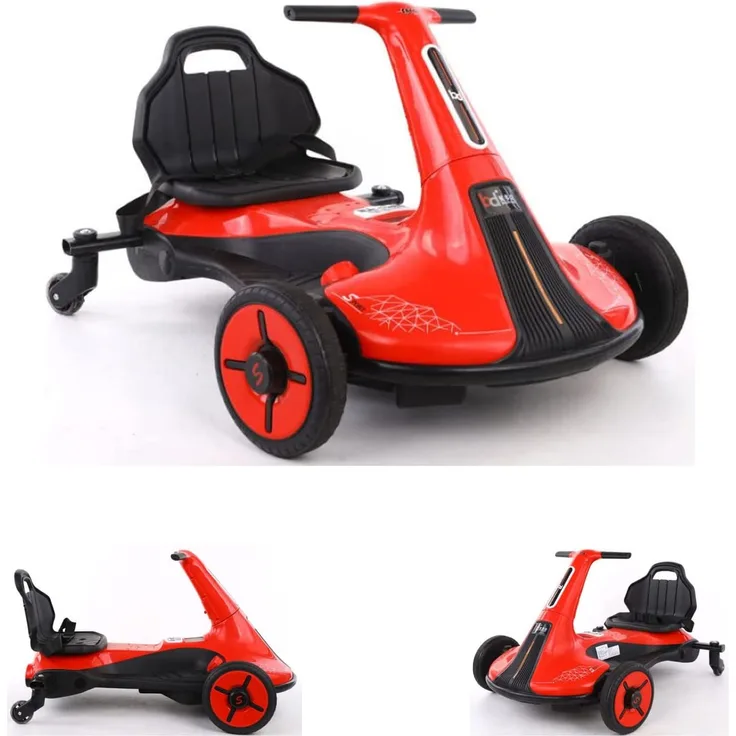 ES-Toys Kinder Elektro-Fahrzeug Drift Cart Gokart, Bluetooth Rückwärtsgang Hupe rot - Preisvergleich