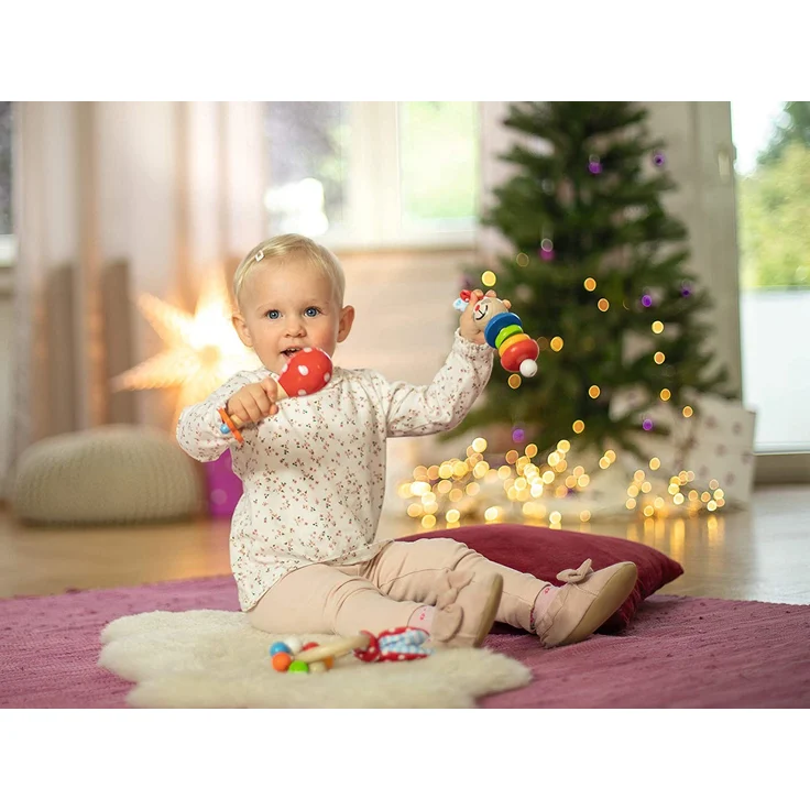 Eichhorn - Baby Starter/Geschenke Set mit Maraca, Greifling mit Sound und Greifling mit Hasenmotiv, 3-teilig, ab 3 Monaten – Bild 4