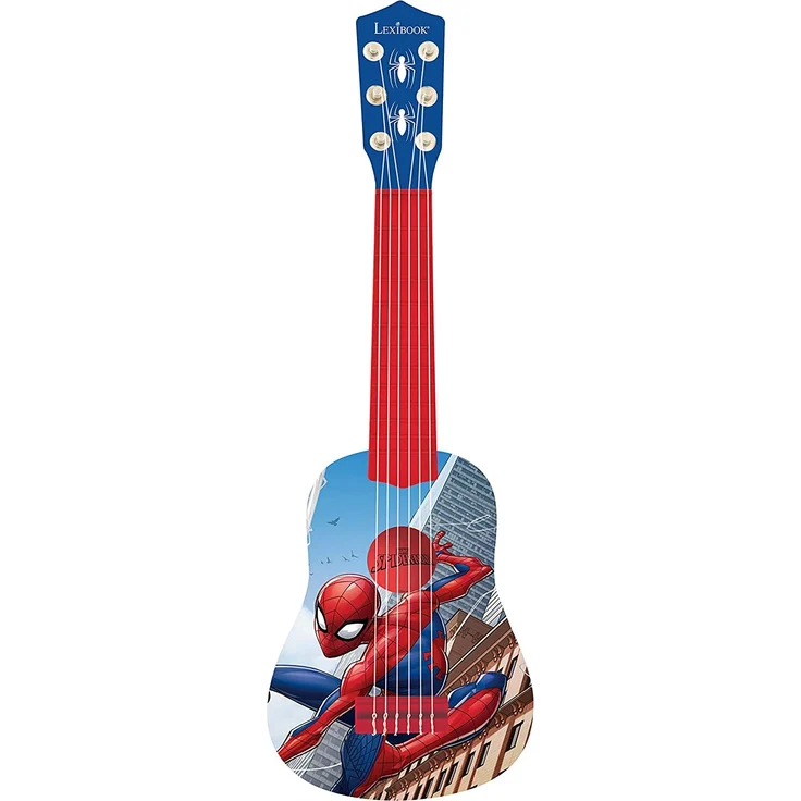 Lexibook K200SP_01 Marvel Spider-Man Peter Parker Meine erste Gitarre, 6 Nylonschnüre, 53 cm, Anleitung inklusive, blau/rot – Bild 1