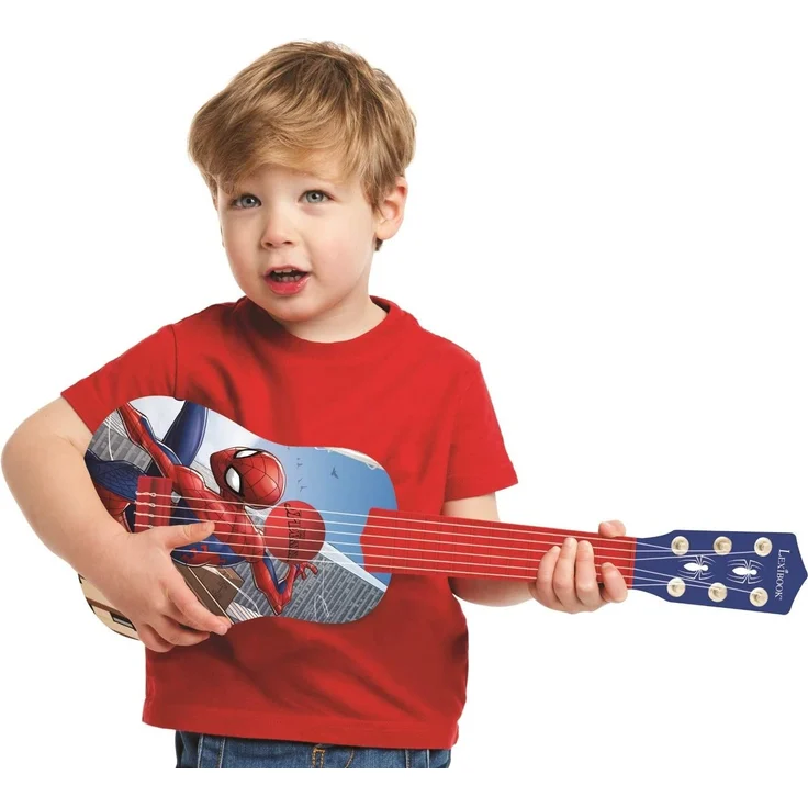 Lexibook K200SP_01 Marvel Spider-Man Peter Parker Meine erste Gitarre, 6 Nylonschnüre, 53 cm, Anleitung inklusive, blau/rot – Bild 4