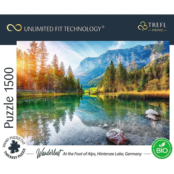 Trefl 26193 1500 Stück, Dickster Karton, Bio, Alpen, Bayern, Berge, für Erwachsene und Kinder ab 12 Jahren, UFT-Puzzle Wanderlust: at The Foot of Alps, Hintersee Lake, Germany – Bild 3