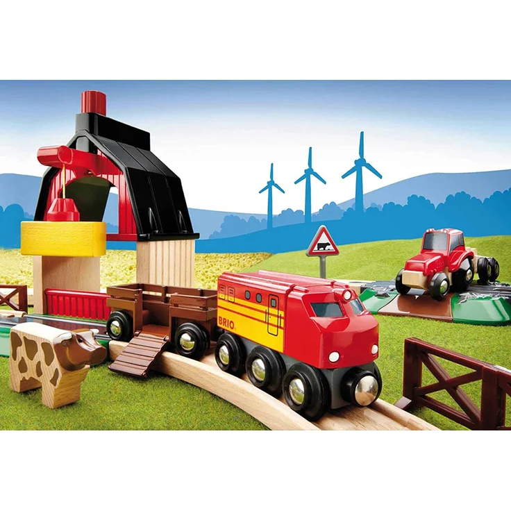 BRIO World Bauernhof Set mit Zug, Brio World Eisenbahn Zubehör, Holzspielzeug – Bild 12
