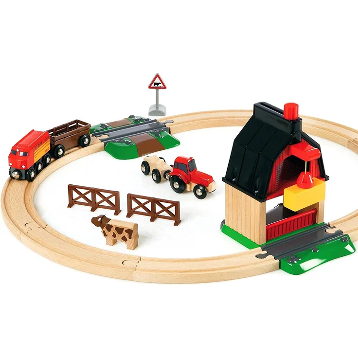 BRIO World Bauernhof Set mit Zug, Brio World Eisenbahn Zubehör, Holzspielzeug – Bild 1