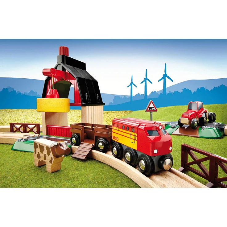 BRIO World Bauernhof Set mit Zug, Brio World Eisenbahn Zubehör, Holzspielzeug – Bild 23