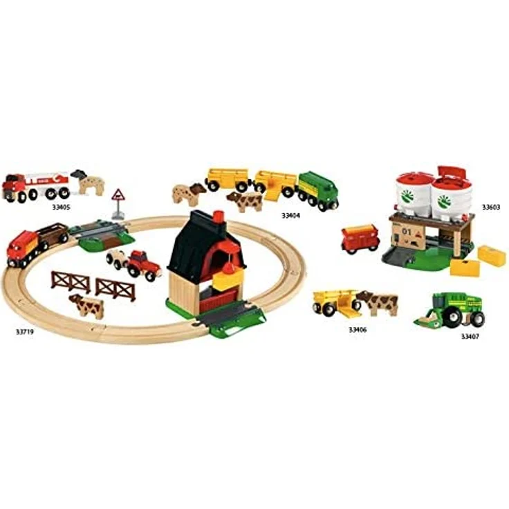 BRIO World Bauernhof Set mit Zug, Brio World Eisenbahn Zubehör, Holzspielzeug – Bild 19
