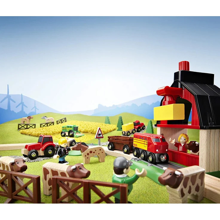 BRIO World Bauernhof Set mit Zug, Brio World Eisenbahn Zubehör, Holzspielzeug – Bild 20