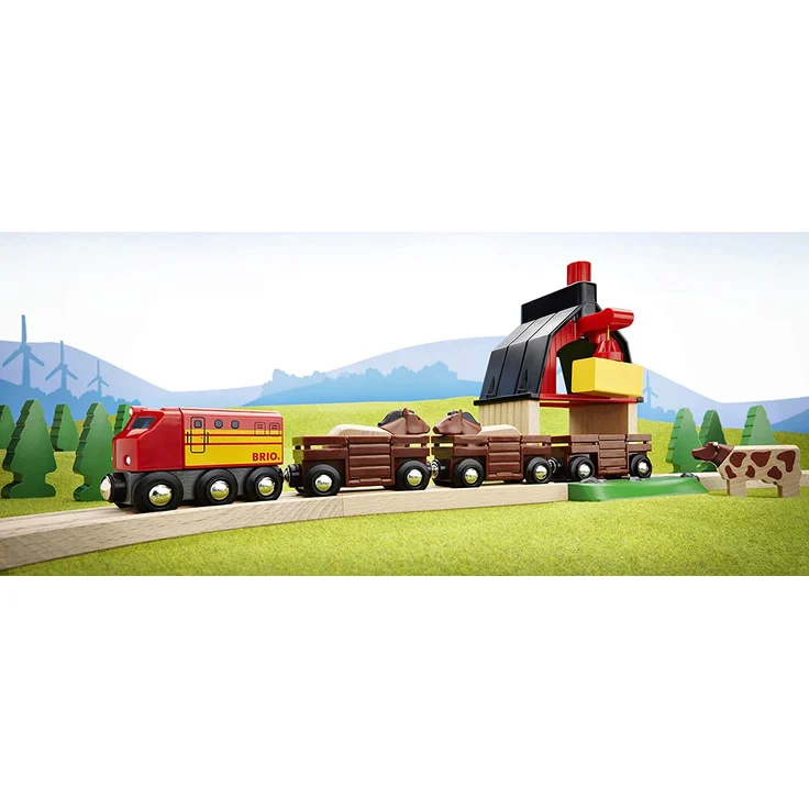 BRIO World Bauernhof Set mit Zug, Brio World Eisenbahn Zubehör, Holzspielzeug – Bild 7
