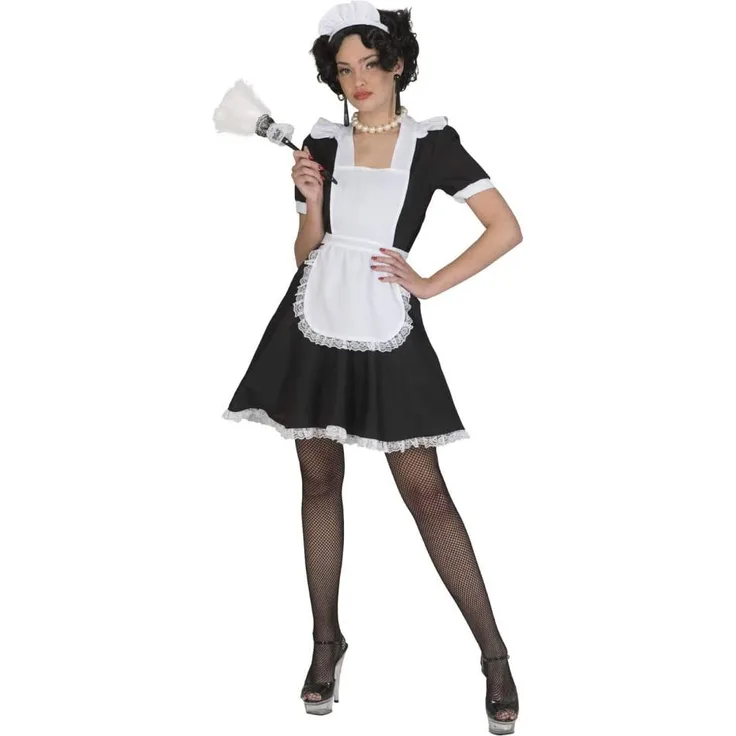 Kostüm Stubenmädchen Minna Größe 44/46 Damen Hausmädchen Sexy Dienstmädchen Zimmermädchen Haushälterin Kleid Schürze Häubchen Berufe Karneval Fasching Pierros