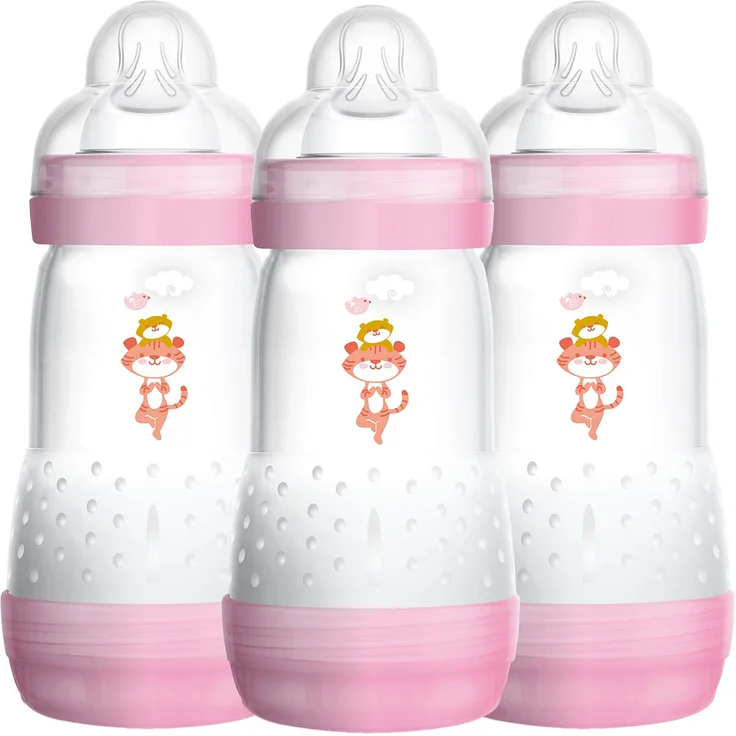 MAM Anti Colic Flaschen 260ml Dreierpack für Mädchen (2+ Monate) – Bild 1