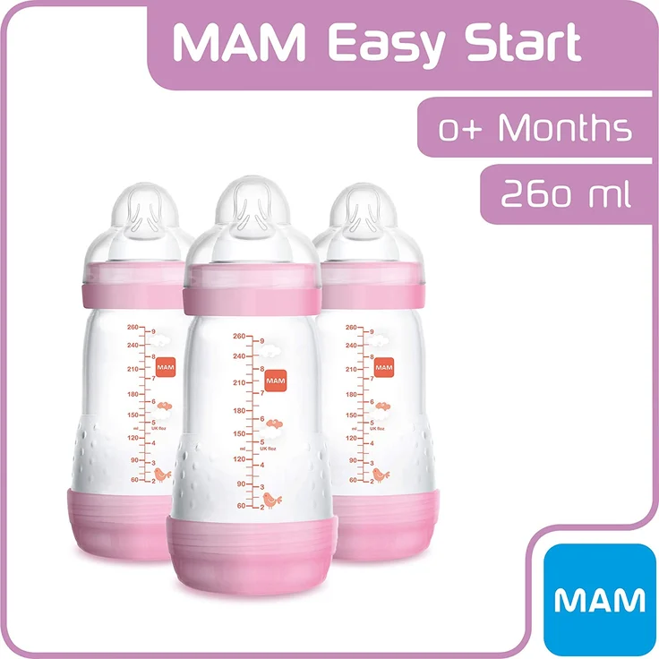 MAM Anti Colic Flaschen 260ml Dreierpack für Mädchen (2+ Monate) – Bild 3