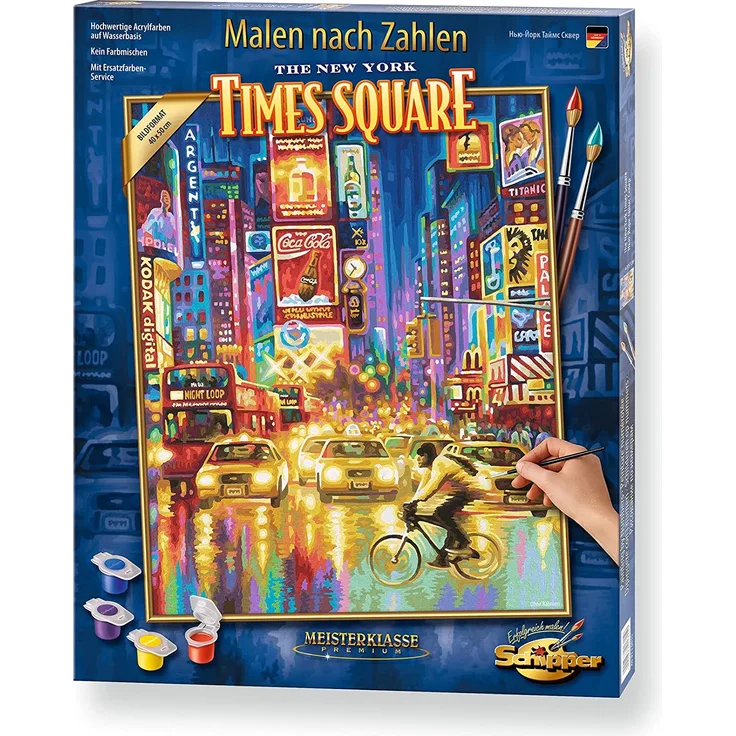 Schipper 609130815 Malen nach Zahlen, New York Times Square - Bilder malen für Erwachsene, inklusive Pinsel und Acrylfarben, 40 x 50 cm