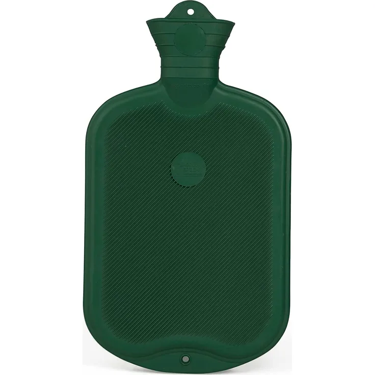 GRÜNSPECHT Naturkautschuk-Wärmflasche ohne Bezug, klein, Bettflasche für Kinder und Erwachsene, dunkelgrün (646-00)