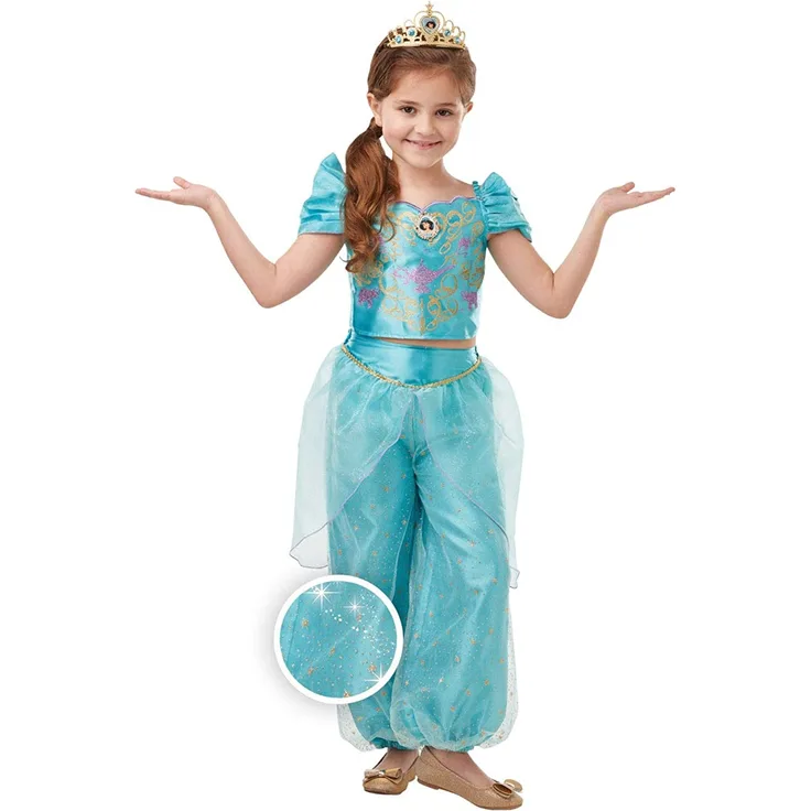 Rubie's Offizielles Disney-Kostum, Prinzessin Jasmin Aladdin, Glitzer, Mädchen-Kostüm