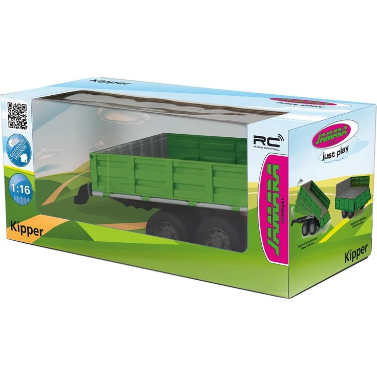 Jamara 412412 'Kipper grün für RC-Traktor 1:16', passend für Fendt 1050, mit ferngesteuerter Kippmulde hoch/runter, Anhängerkupplung vorne und klappbaren Bordwänden, ab 6 Jahren – Bild 6