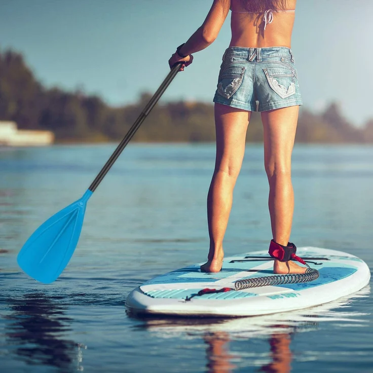 KESSER® Paddle - 3-teilig für Kayak SUP Stand-Up Paddling Board Stechpaddel, Verstellbar Teleskop 165cm-215cm Aluminum für Stand Up Paddel Kajakfahren Surfboard Boot Anti-Rutsch Stecksystem Blau – Bild 6