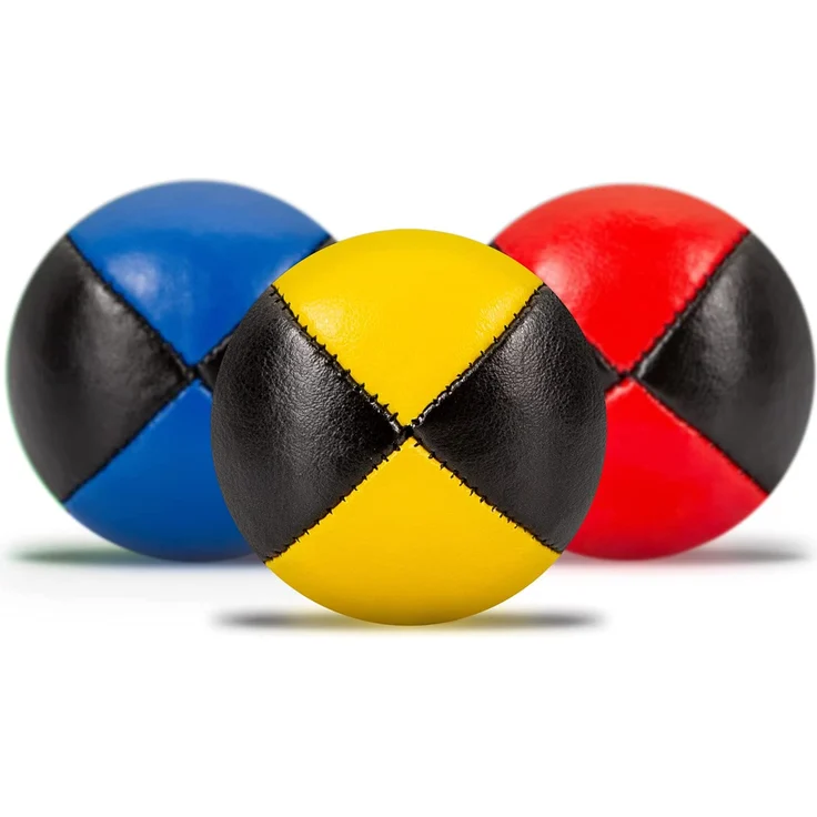 3er Set Jonglierbälle mit Jonglage-Anleitung zum Download - 62mm Jonglierball - Füllung aus nachhaltiger Vogelhirse - wasserabweisendes Kunstleder - Jonglier-Set zur Jonglage für Kinder & Anfänger – Bild 1