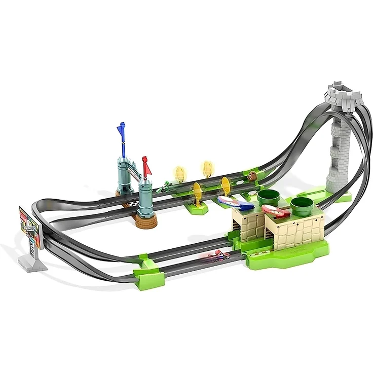 Hot Wheels GHK15 - Mario Kart Mario Rundkurs Rennbahn Trackset Lite inkl. 1 Spielzeugauto, Spielzeug ab 5 Jahren – Bild 1