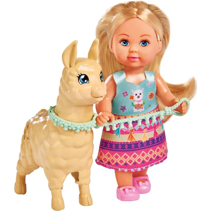 Simba Evi on a walk with an alpaca