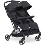 Hauck Geschwister Buggy Swift X Duo / für 2 Kinder / Zwillinge / Einhändig Faltbar / mit Liegeposition ab Geburt / XL Korb / Belastbar bis 36 kg / Individualisierbar mit Wechsel Verdecke / Schwarz