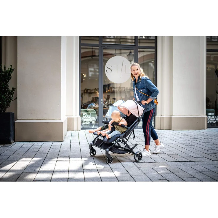 Hauck Geschwister Buggy Swift X Duo / für 2 Kinder / Zwillinge / Einhändig Faltbar / mit Liegeposition ab Geburt / XL Korb / Belastbar bis 36 kg / Individualisierbar mit Wechsel Verdecke / Schwarz – Bild 5