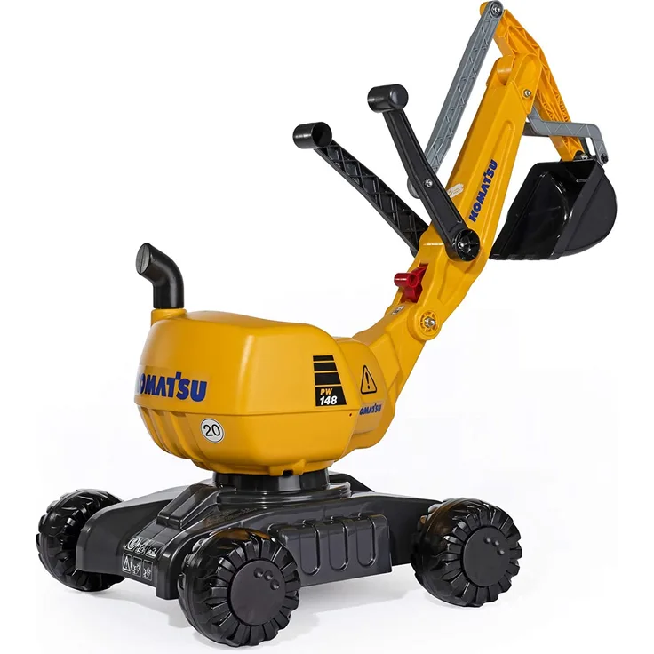 Rolly Toys rollyDigger Komatsu (Sandspielzeug, Farbe grau/gelb, für Kinder von 3-8 Jahre, Automatikverriegelung) 421169