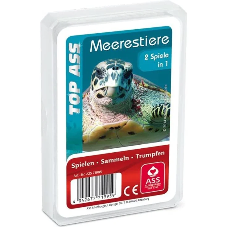 ASS Altenburger 22571995 -Top Ass Meerestiere, Kartenspiel - Trumpf und Quartett – Bild 1