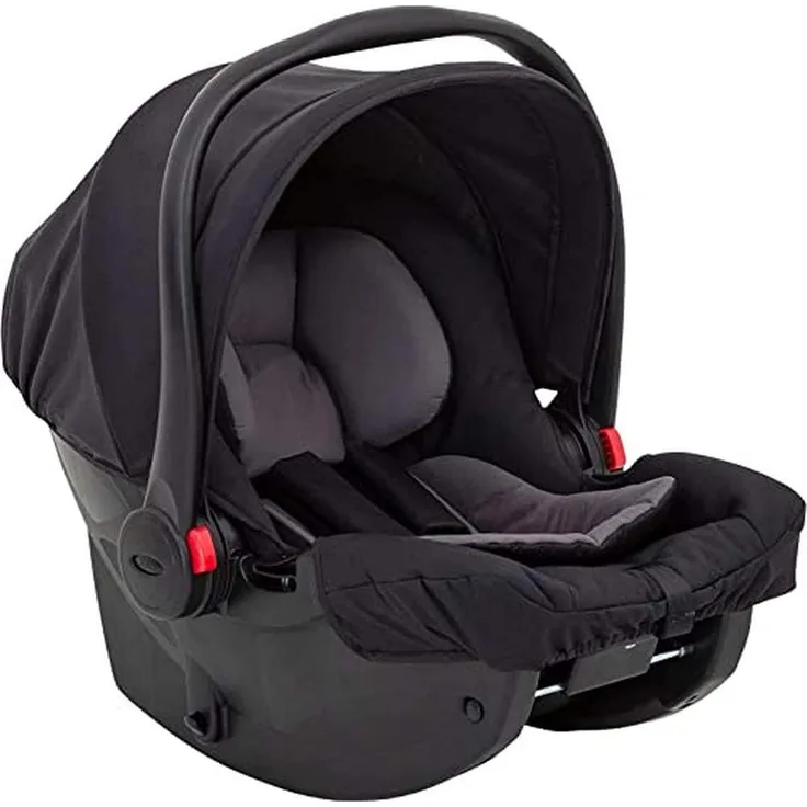 Graco SnugEssentials i-Size Babyschale (Geburt bis 12 Monate ca, 40-75cm), ISOFIX Base kompatibel, Schwarz/Grau