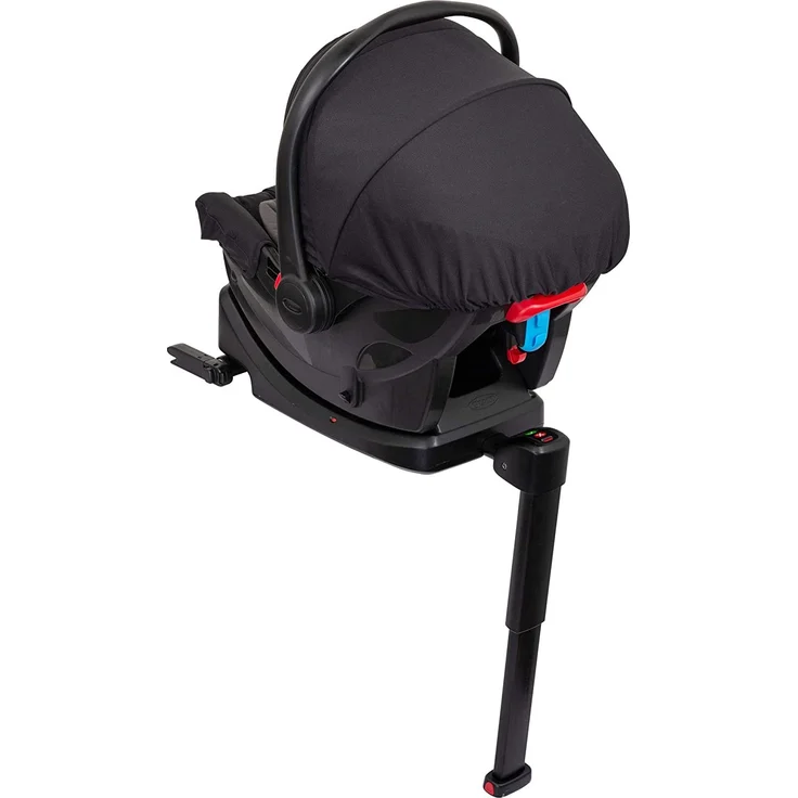 Graco SnugEssentials i-Size Babyschale (Geburt bis 12 Monate ca, 40-75cm), ISOFIX Base kompatibel, Schwarz/Grau – Bild 7