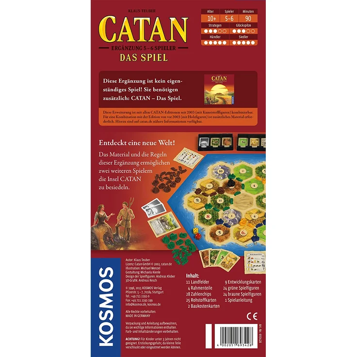 KOSMOS 'CATAN - Ergänzung 5-6 Spieler - Das Spiel' Spielerweiterung, ab 10 Jahren, 3 - 6 Spieler, ca. 90 min Spielzeit – Bild 2