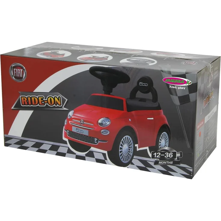 Jamara 460326 - Rutscher Fiat 500 rot - offiziell lizenziert, Kofferraum unter der Sitzfläche, Schub- und Haltegriff, verschiedene Sounds, Hupe, originalgetreue Optik, wertige Verarbeitung – Bild 8