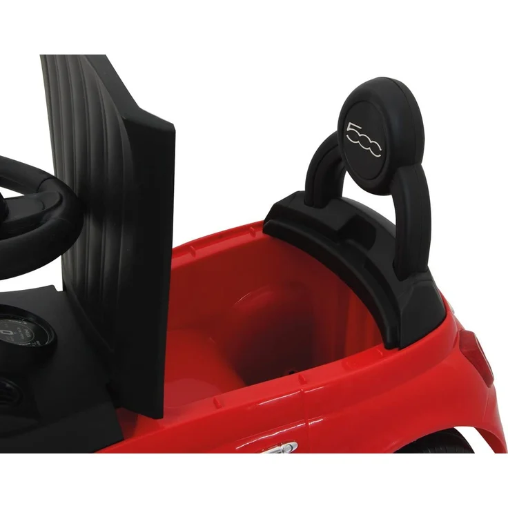 Jamara 460326 - Rutscher Fiat 500 rot - offiziell lizenziert, Kofferraum unter der Sitzfläche, Schub- und Haltegriff, verschiedene Sounds, Hupe, originalgetreue Optik, wertige Verarbeitung – Bild 3