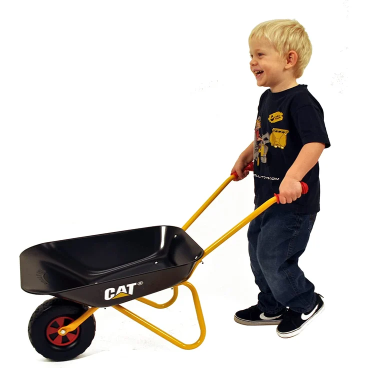 Rolly Toys Metallschubkarre CAT Schubkarre (für Kinder ab 2,5 Jahre, Metallschüssel, belastbar bis 25 kg, Kunststoffgriffe) 271818 – Bild 1