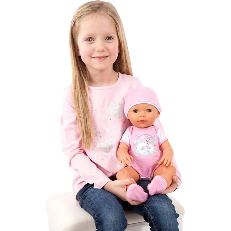 Bayer Design 94209AA Funktionspuppe, Interaktive Puppe Piccolina Love, die PIPI Machen kann, die Augen schließt, inkl. Zubehör, rosa – Bild 3