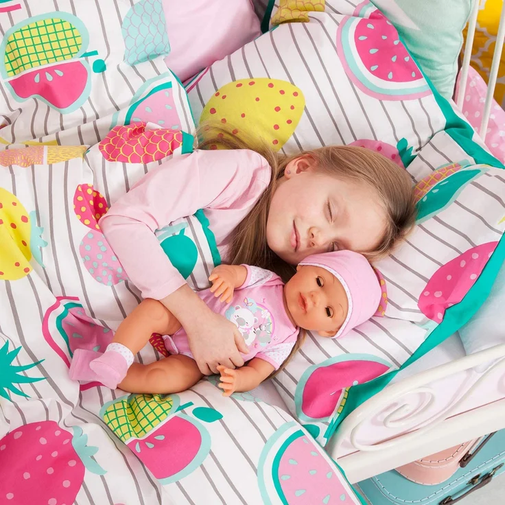 Bayer Design 94209AA Funktionspuppe, Interaktive Puppe Piccolina Love, die PIPI Machen kann, die Augen schließt, inkl. Zubehör, rosa – Bild 7