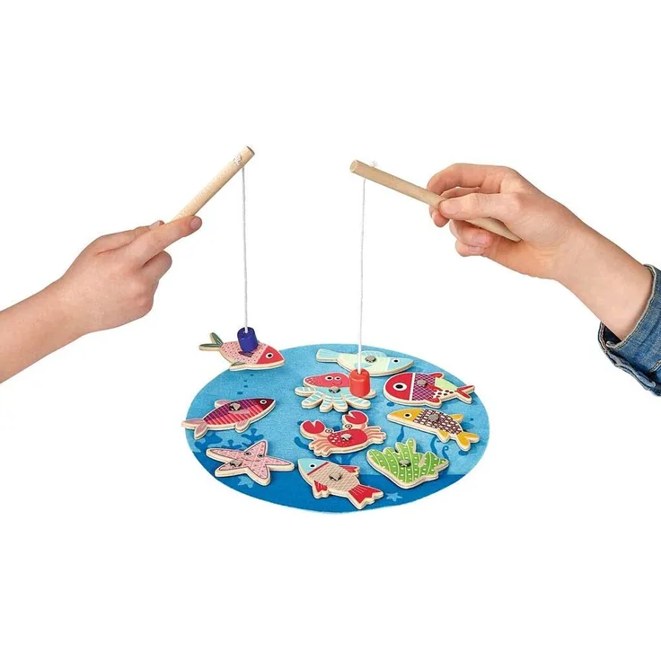 Angelspiel Junior 17 x 7 cm Holz blau 13-teilig
