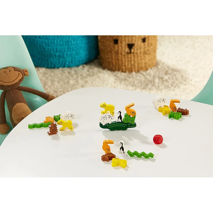 Haba 4478 - Tier auf Tier, Stapelspiel für 2-4 Spieler ab 4 Jahren, mit Tierfiguren aus Holz, auch spielbar als Solospiel – Bild 7