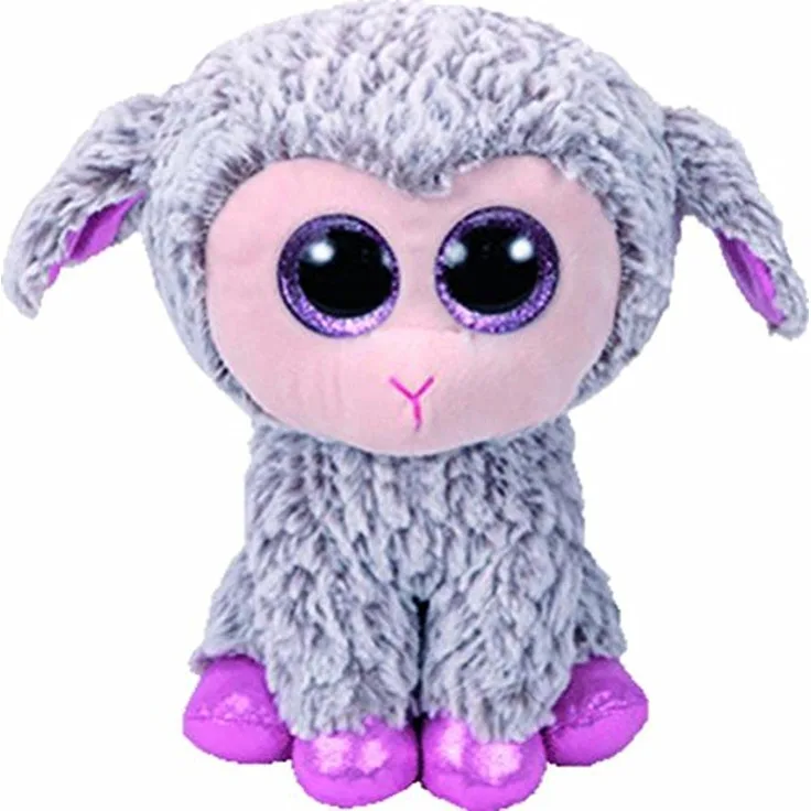 TY 37257 Dixie, Lamm grau/pink 24cm, mit Glitzeraugen, Beanie Boo's, Ostern limitiert