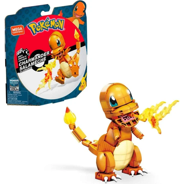 Mega Construx GKY96 - Pokémon Medium Pokémon Glumanda mit 180 Bausteinen, Spielzeug ab 7 Jahren – Bild 1